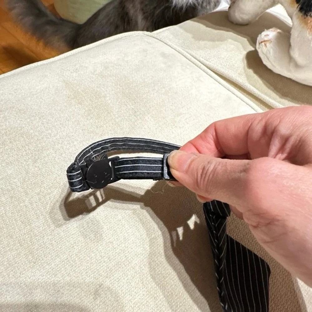 Stylish Black and White Cat Tie